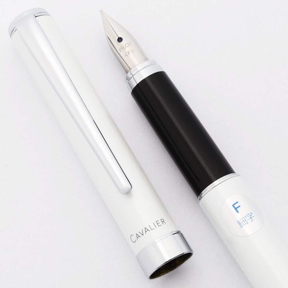 Pilot Cavalier Fountain Pen - Pearl White, Fine Nib, w Converter